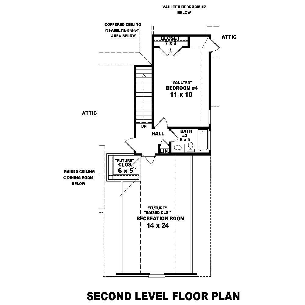 Floor Plan Second Story of Cape Cod Plan #170-1175
