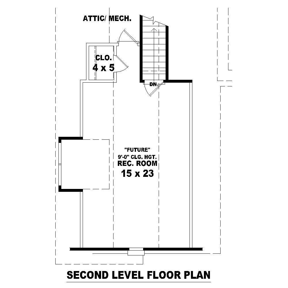 Floor Plan Second Story of Cape Cod Plan #170-1176