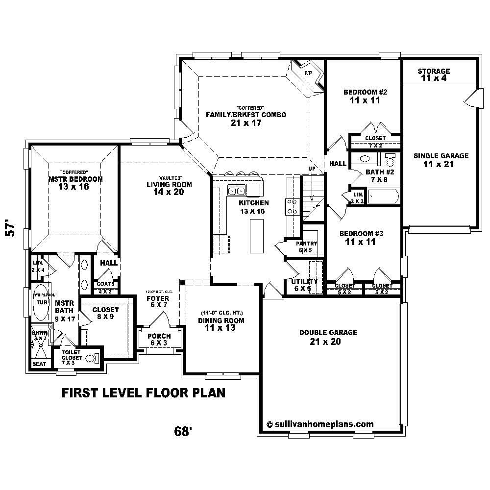 Floor Plan First Story of Cape Cod Plan #170-1178