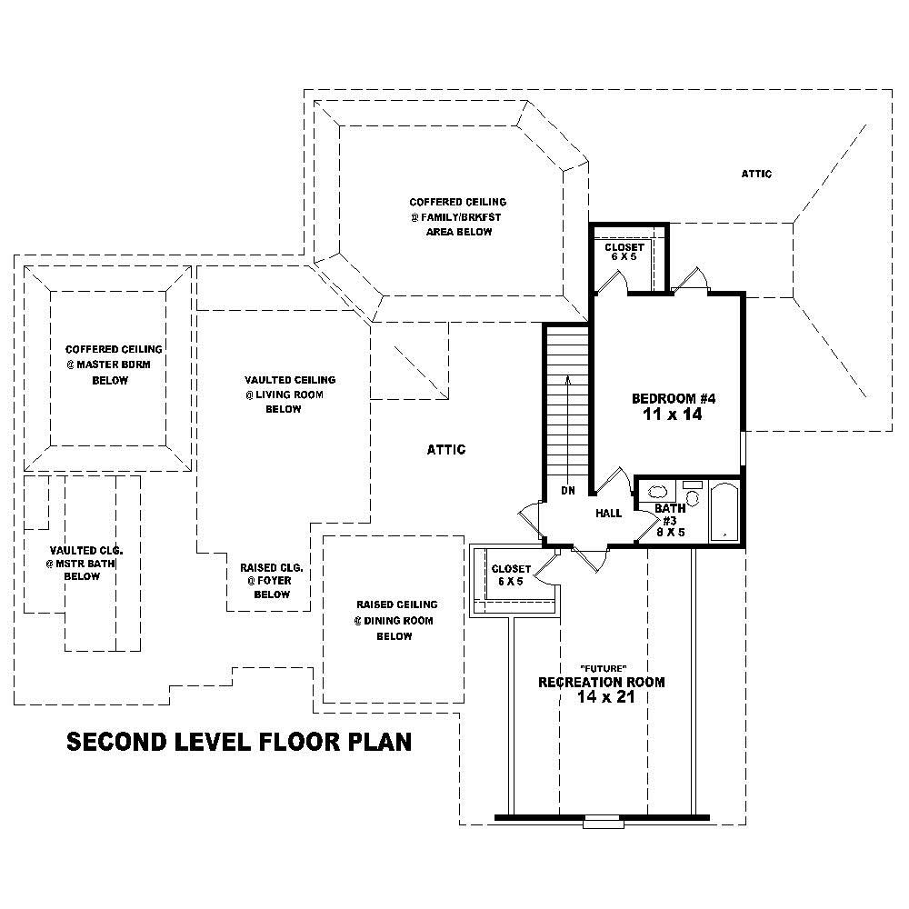 Floor Plan Second Story of Cape Cod Plan #170-1178