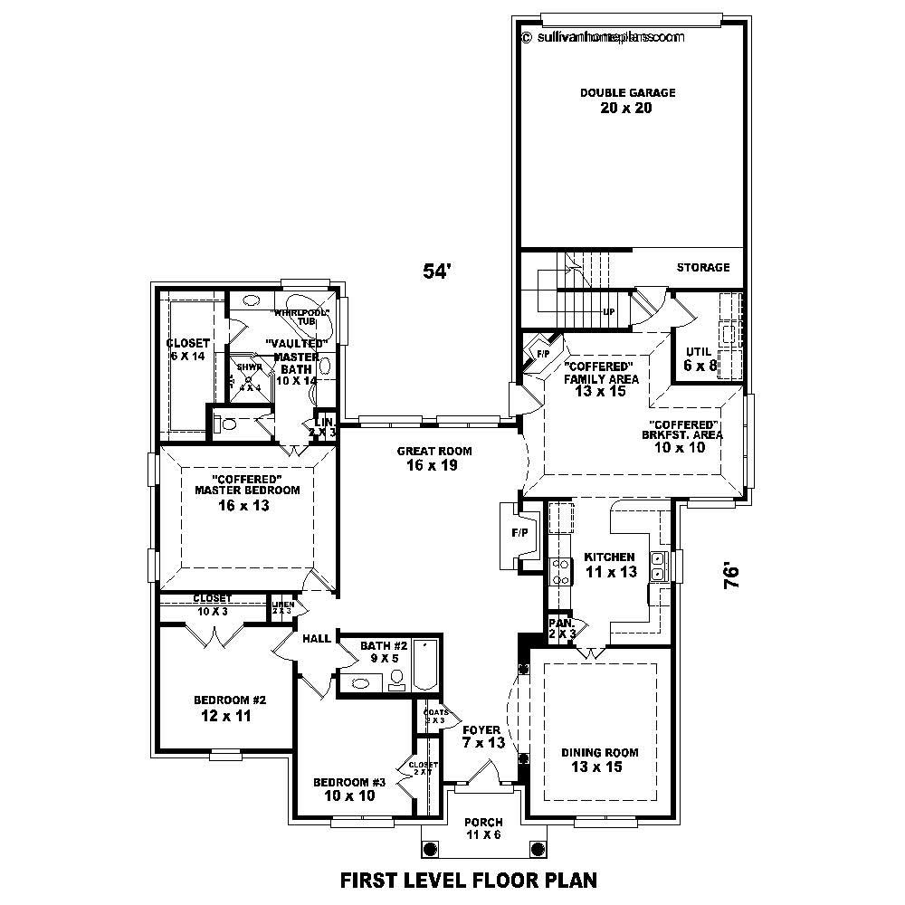 Floor Plan First Story of Cape Cod Plan #170-1180