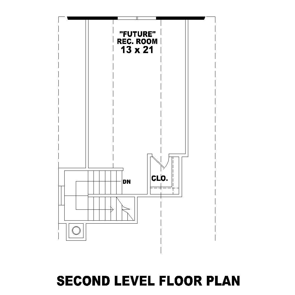Floor Plan Second Story of Cape Cod Plan #170-1180