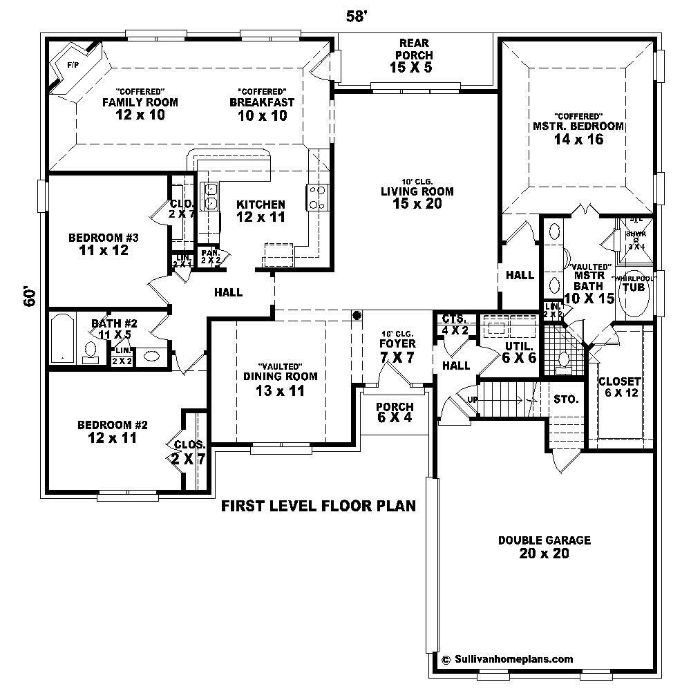 Floor Plan First Story of Cape Cod Plan #170-1182