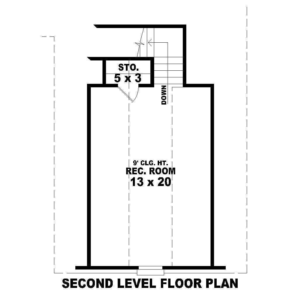 Floor Plan Second Story of Cape Cod Plan #170-1182