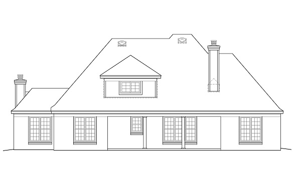 Home Plan Rear Elevation of this 3-Bedroom,3068 Sq Ft Plan -170-1185