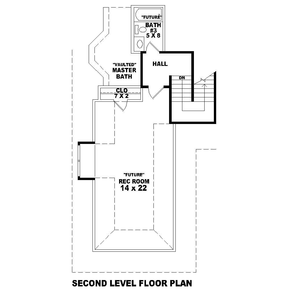 Floor Plan Second Story of Cape Cod Plan #170-1193