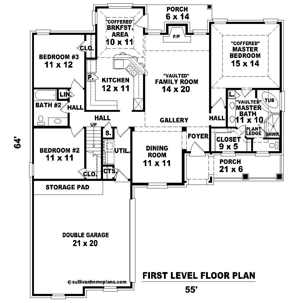 Floor Plan First Story of Cape Cod Plan #170-1194