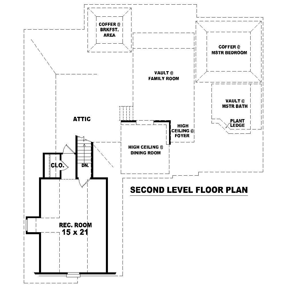 Floor Plan Second Story of Cape Cod Plan #170-1194