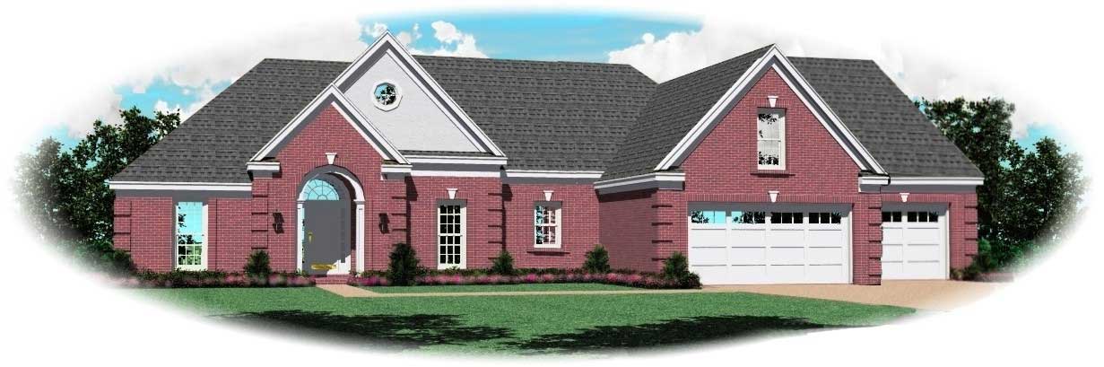 Front view of Cape Cod home (ThePlanCollection: House Plan #170-1197)