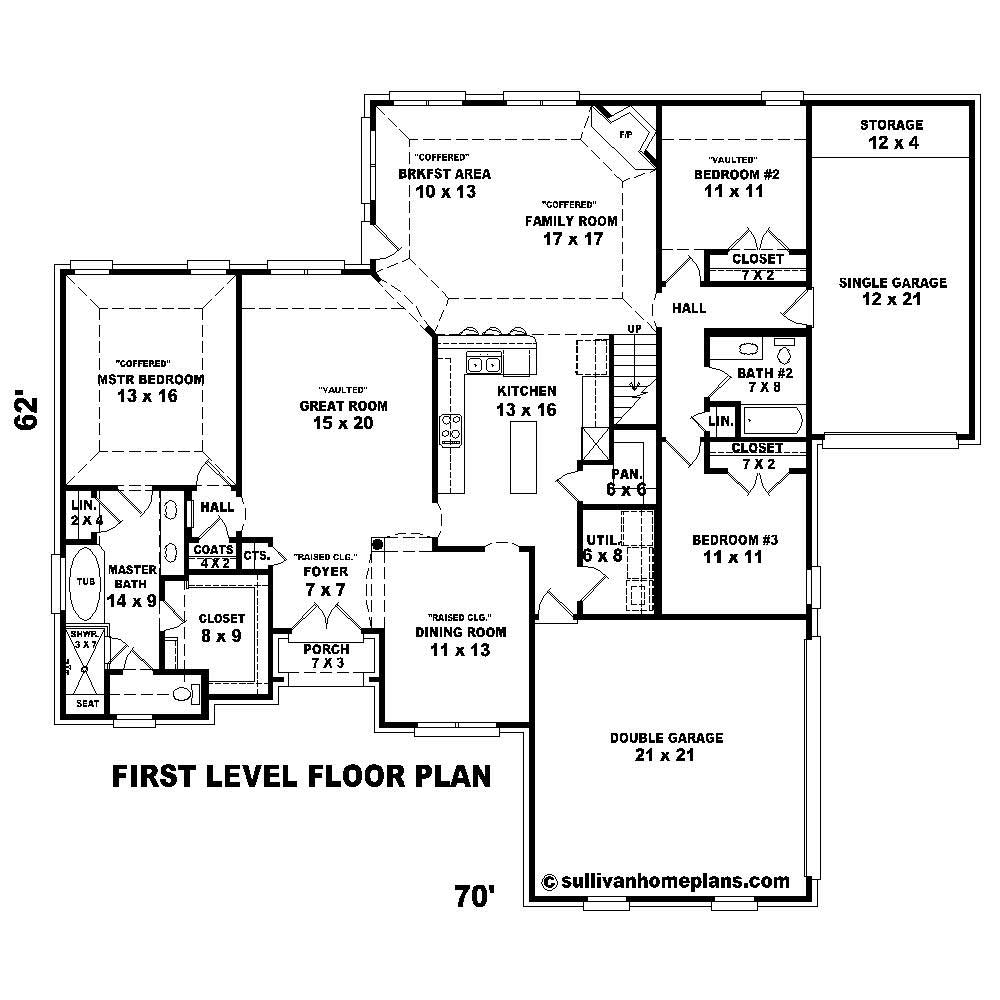Floor Plan First Story of Cape Cod Plan #170-1199