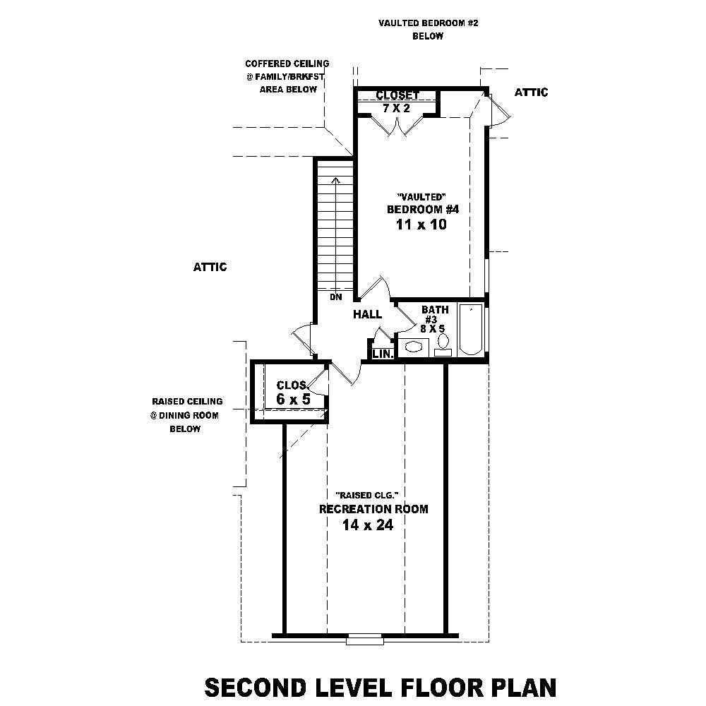 Floor Plan Second Story of Cape Cod Plan #170-1199