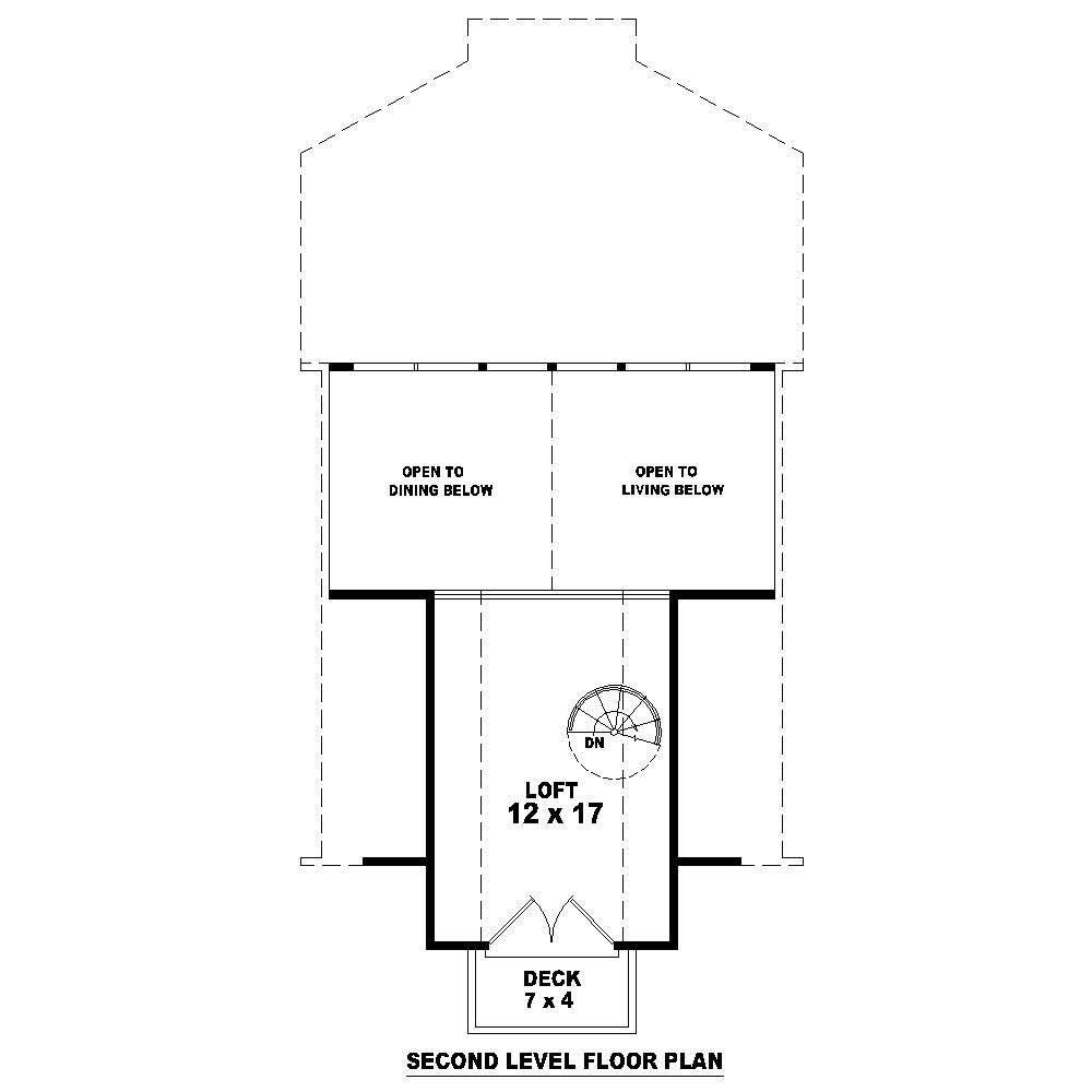Floor Plan Second Story of A Frame Plan #170-1208