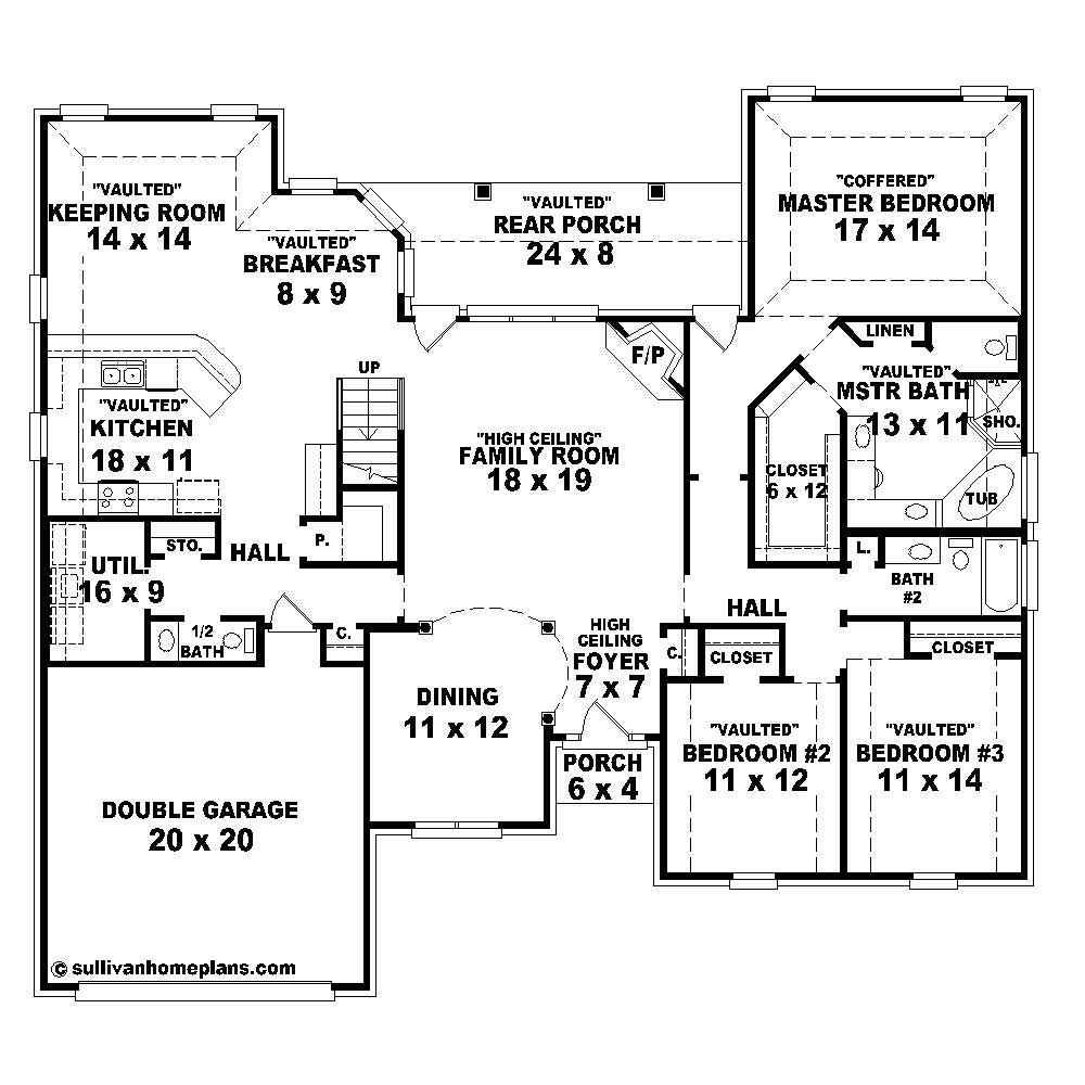 Floor Plan First Story of Country Plan #170-1218