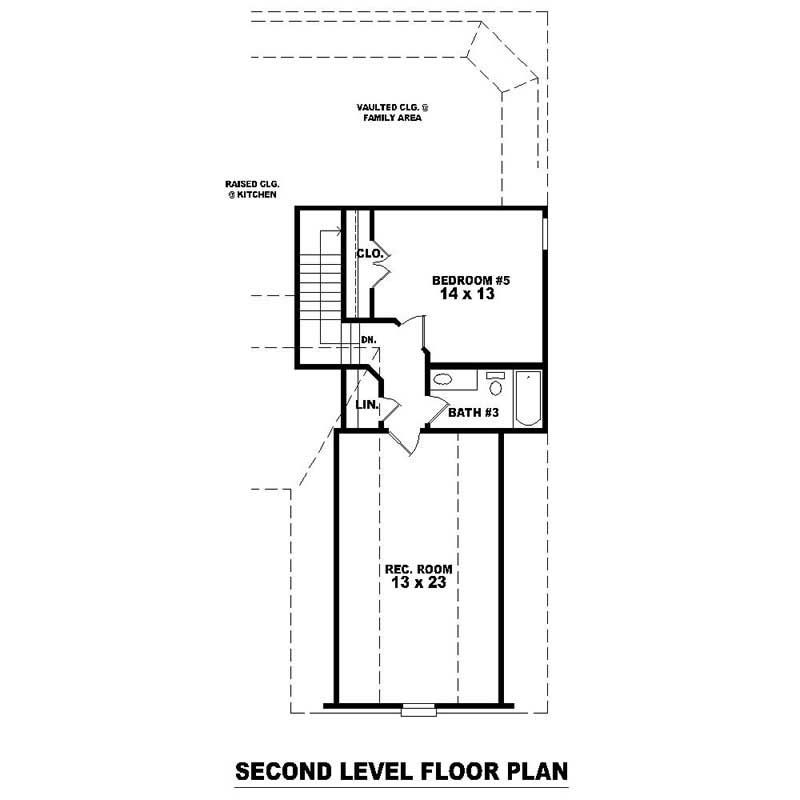 Floor Plan Second Story of Southern Plan #170-1224