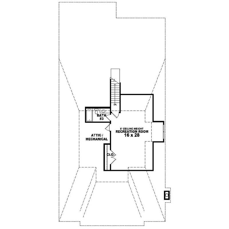 Floor Plan Second Story of Southern Plan #170-1230