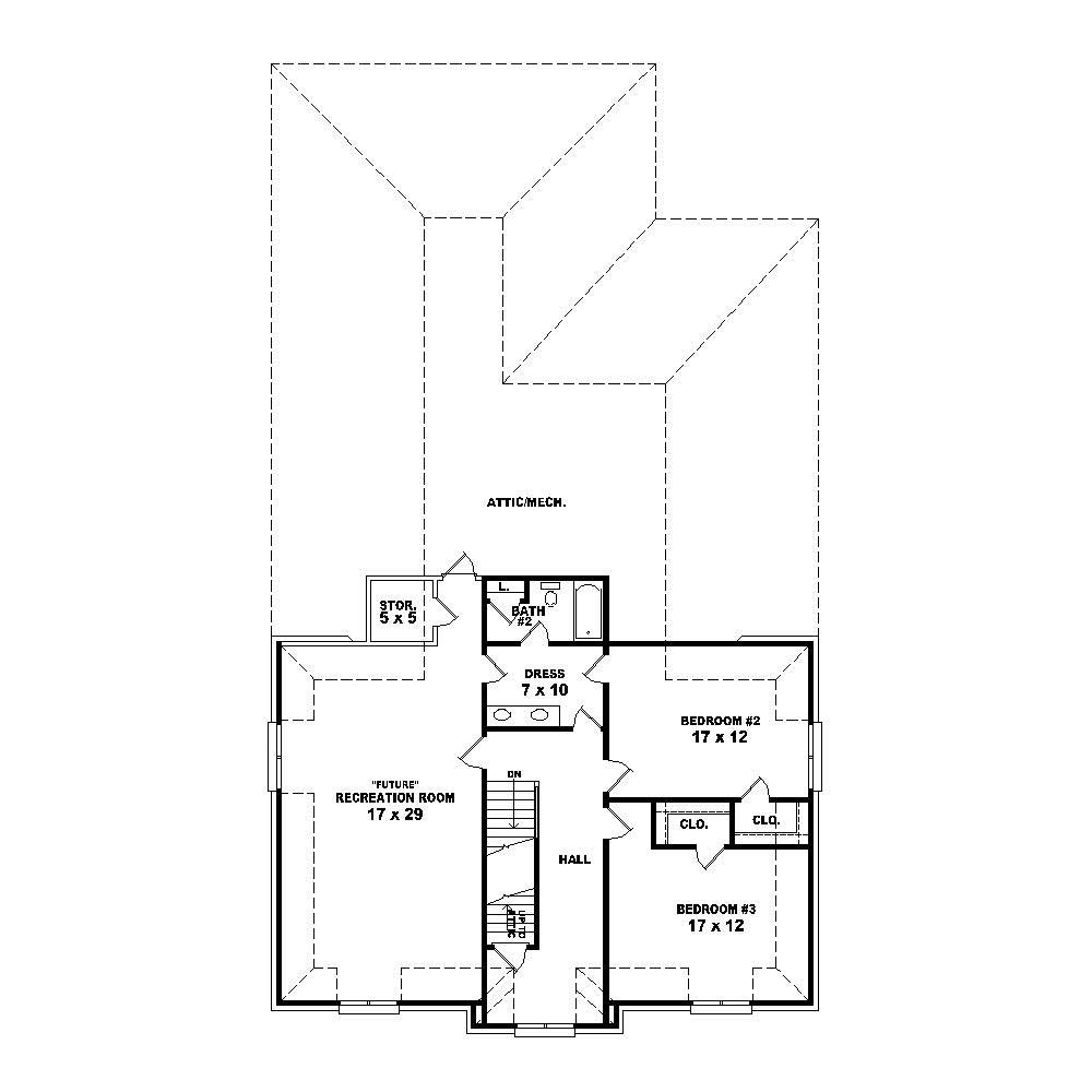 Floor Plan Second Story of Country Plan #170-1238