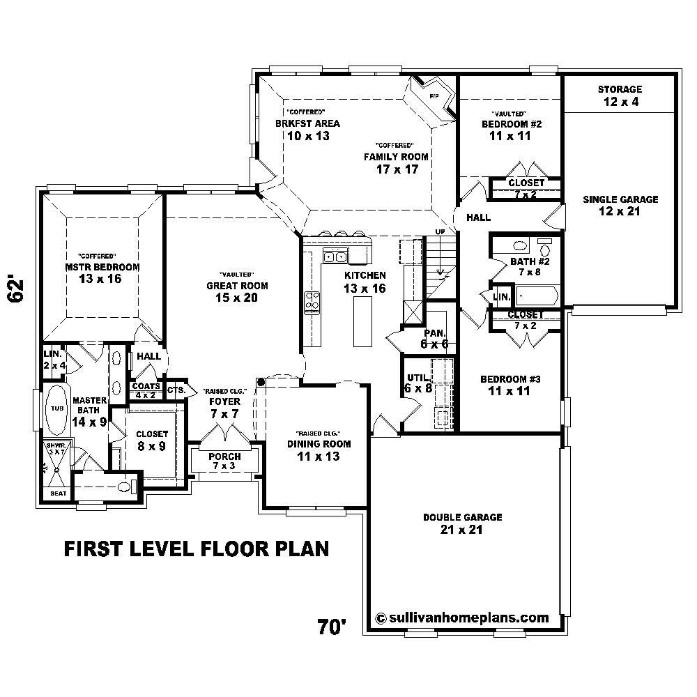 Floor Plan First Story of Cape Cod Plan #170-1244