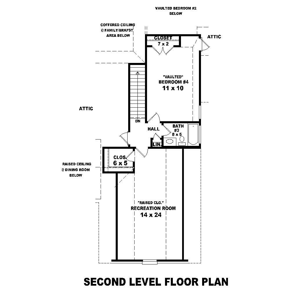 Floor Plan Second Story of Cape Cod Plan #170-1244