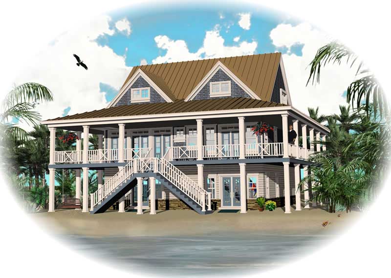 Home Plan Rear Elevation of this 3-Bedroom,1934 Sq Ft Plan -170-1247