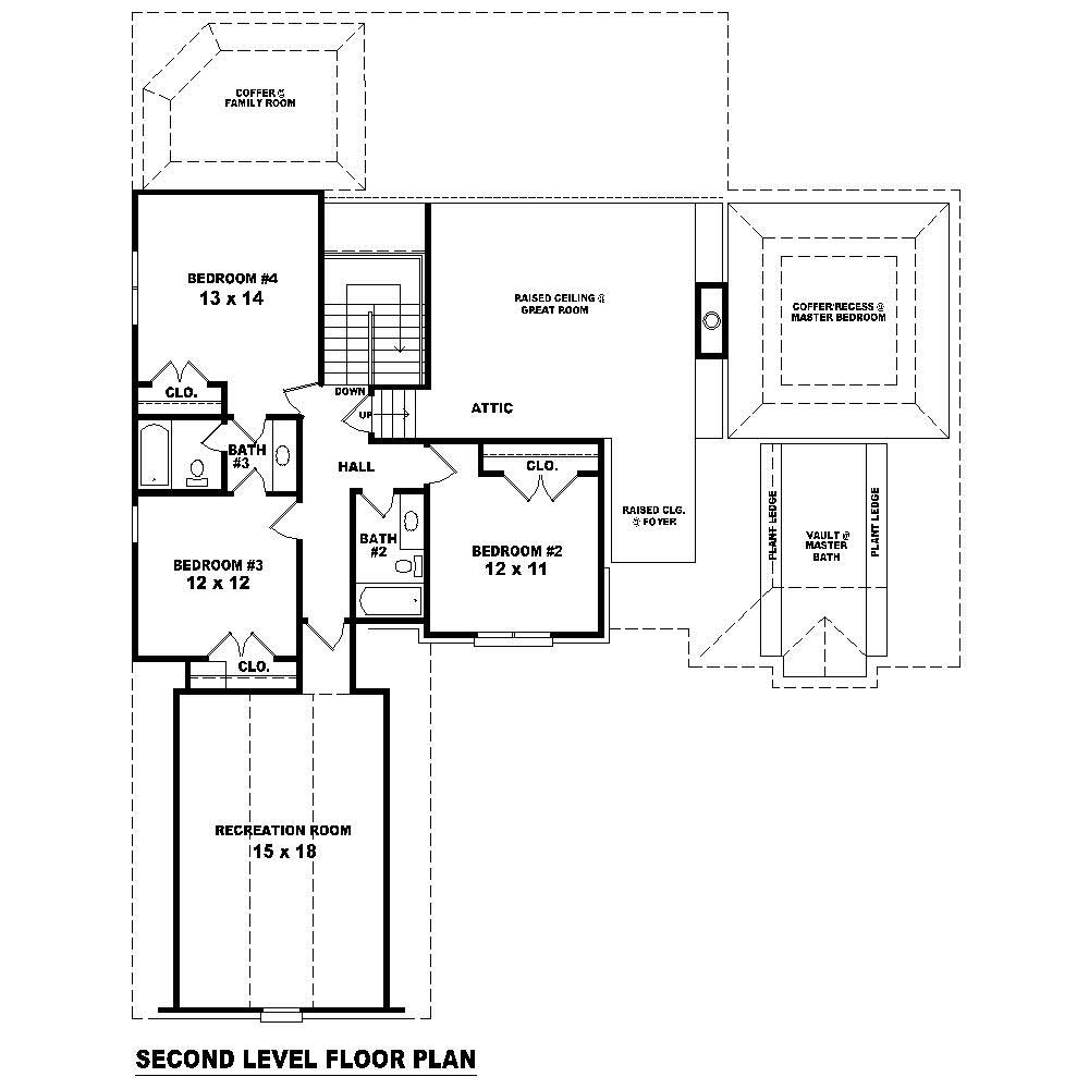 Floor Plan Second Story of Luxury Plan #170-1254
