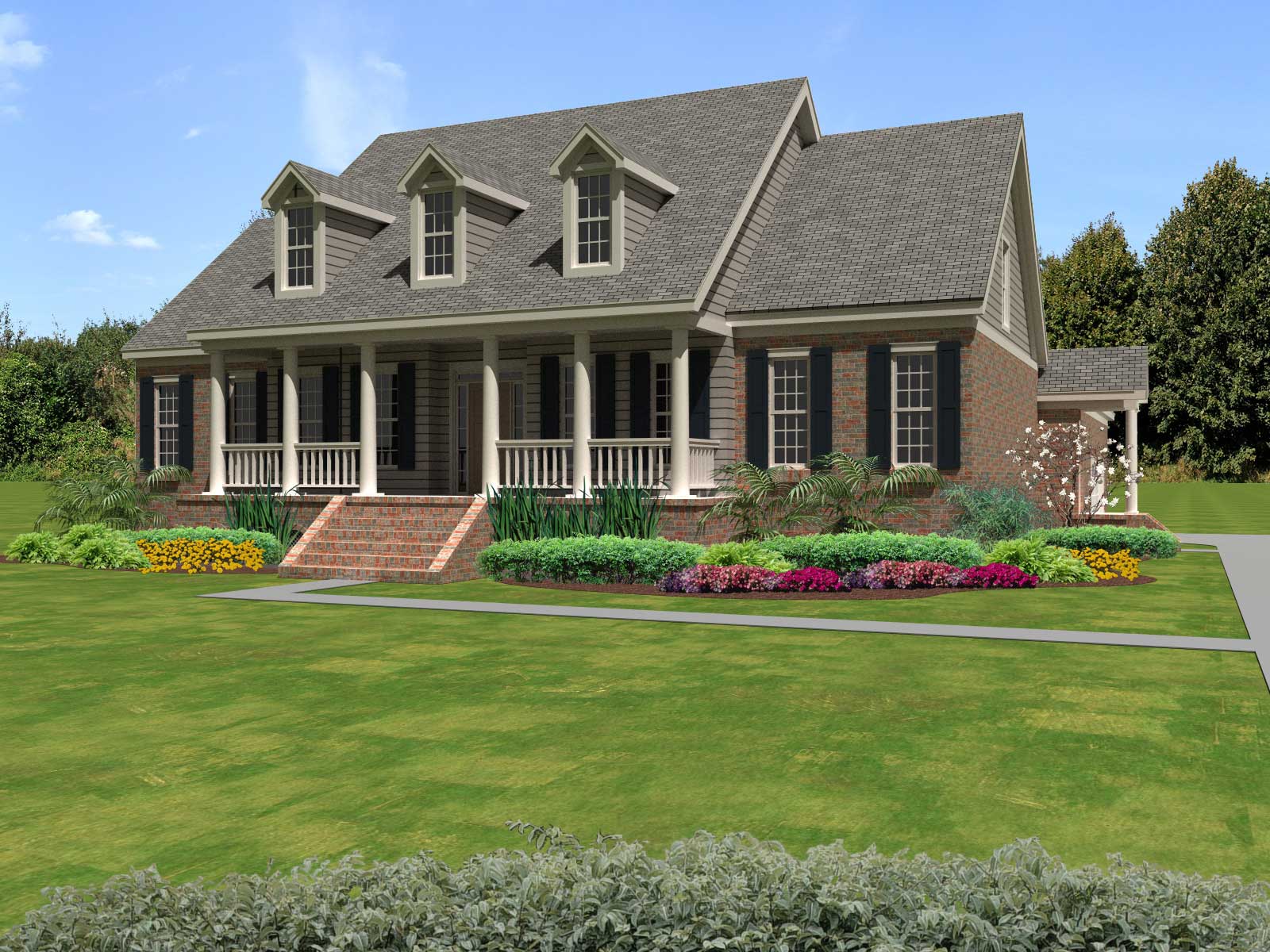 Front view of Cape Cod home (ThePlanCollection: House Plan #170-1255)