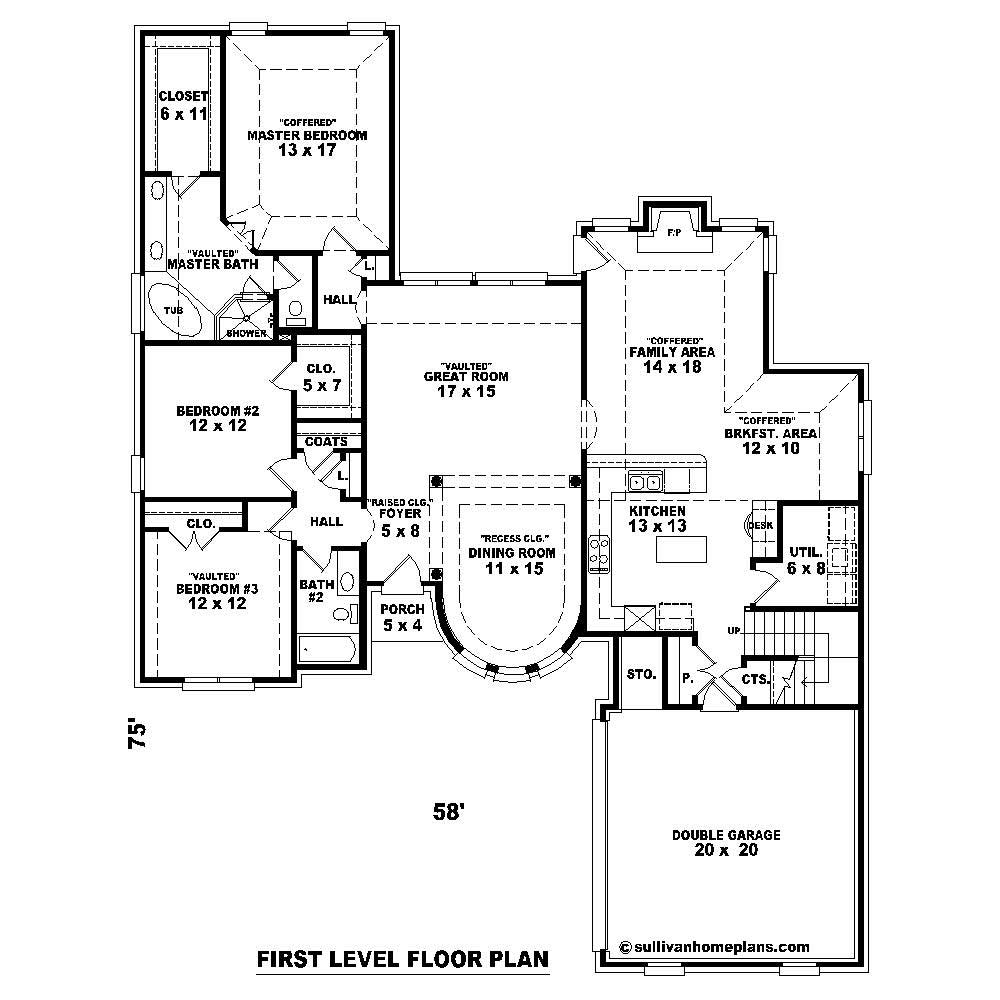 Floor Plan First Story of Cape Cod Plan #170-1256