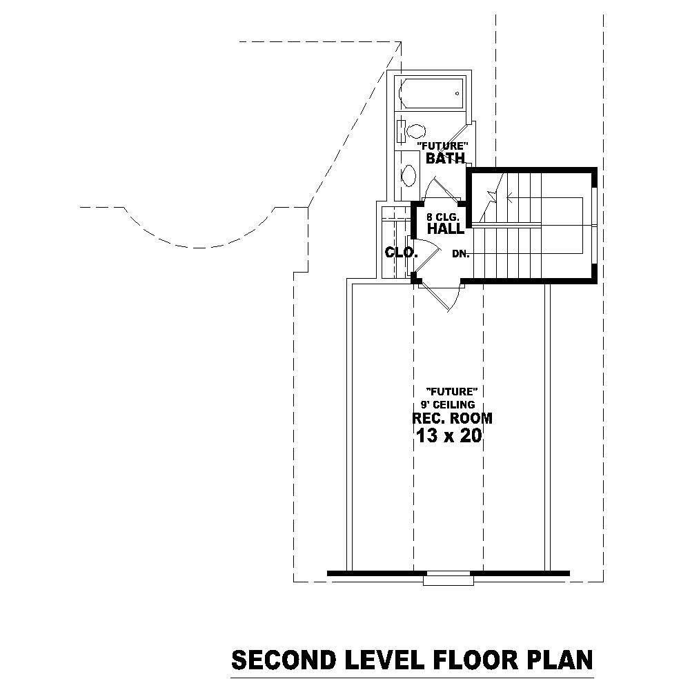 Floor Plan Second Story of Cape Cod Plan #170-1256