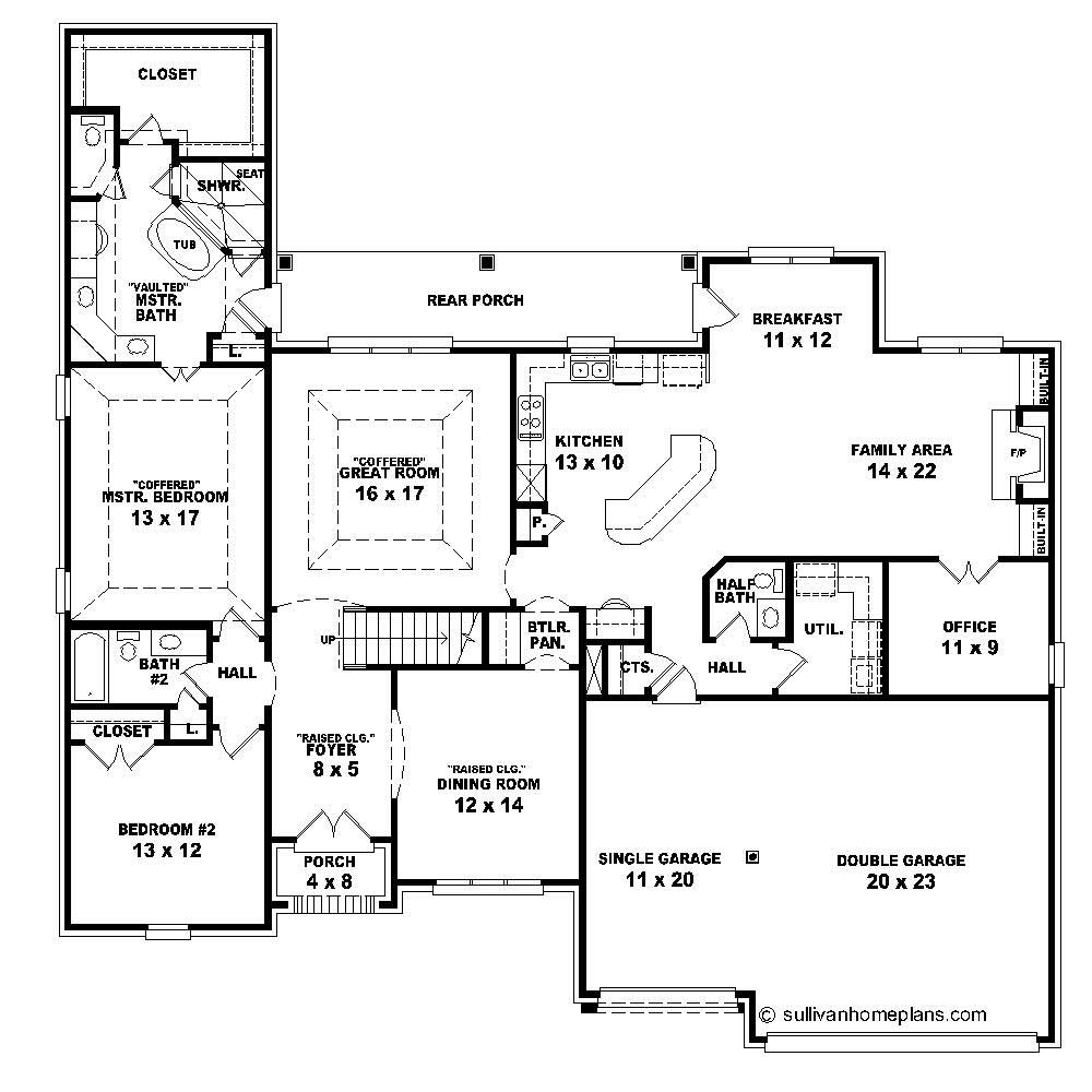 Floor Plan First Story of French Plan #170-1261