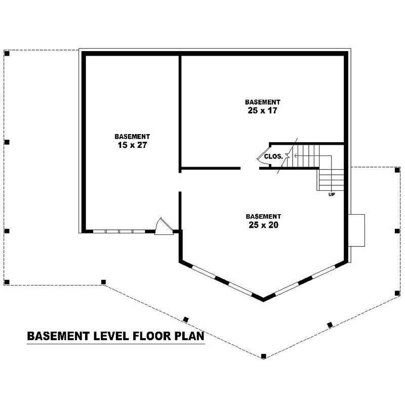 Floor Plan Basement of Southern Plan #170-1268