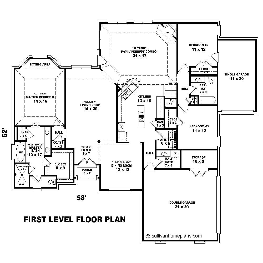 Floor Plan First Story of Cape Cod Plan #170-1273