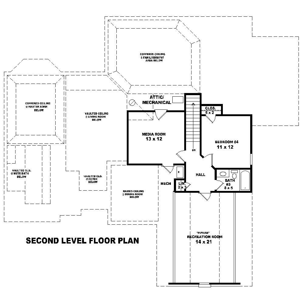 Floor Plan Second Story of Cape Cod Plan #170-1273