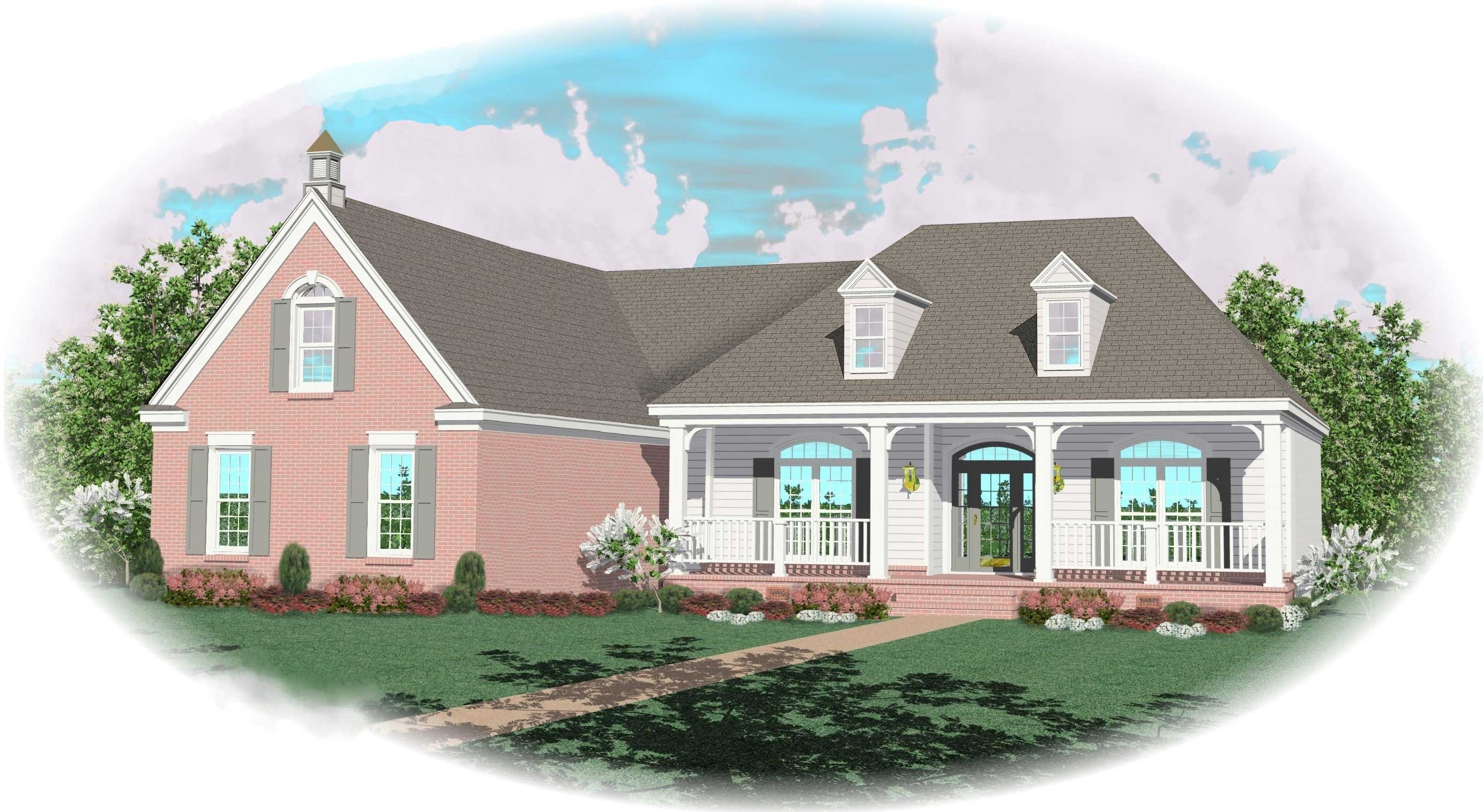 Front view of Cape Cod home (ThePlanCollection: House Plan #170-1276)