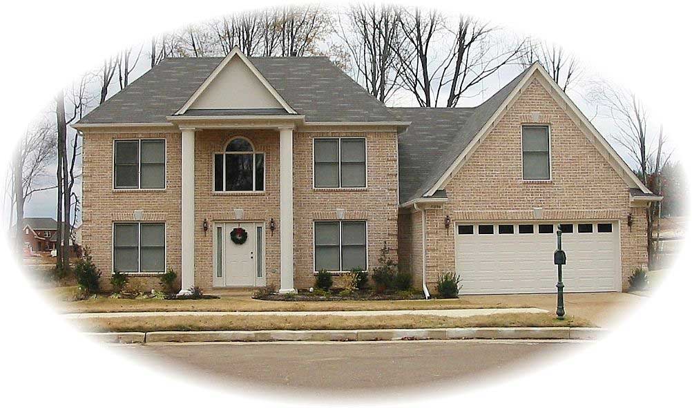 Front view of Colonial home (ThePlanCollection: House Plan #170-1306)