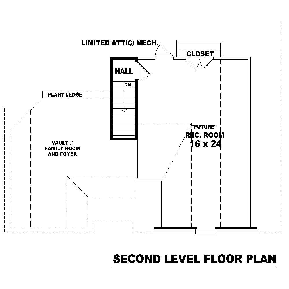 Floor Plan Second Story of French Plan #170-1309