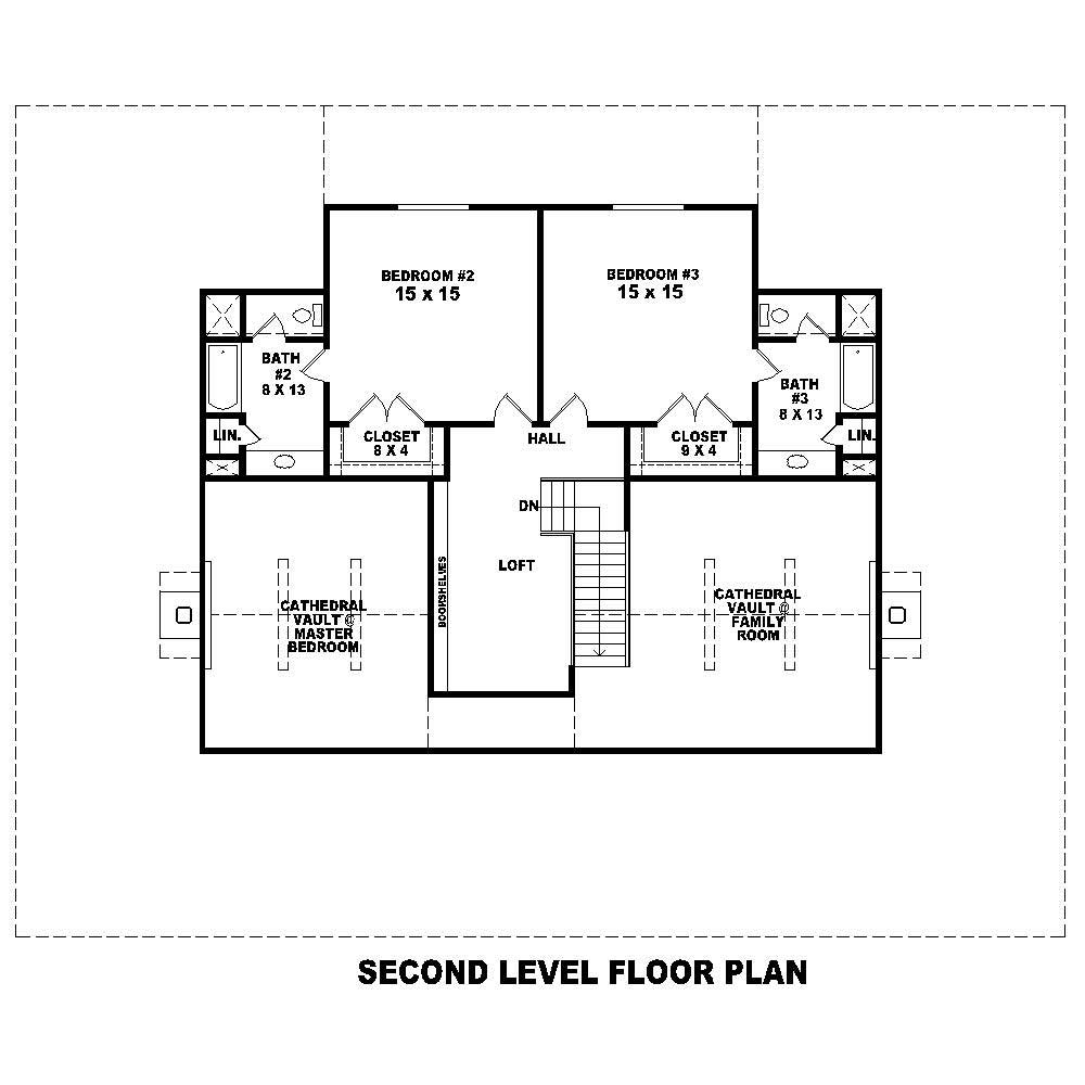 Floor Plan Second Story of Country Plan #170-1326