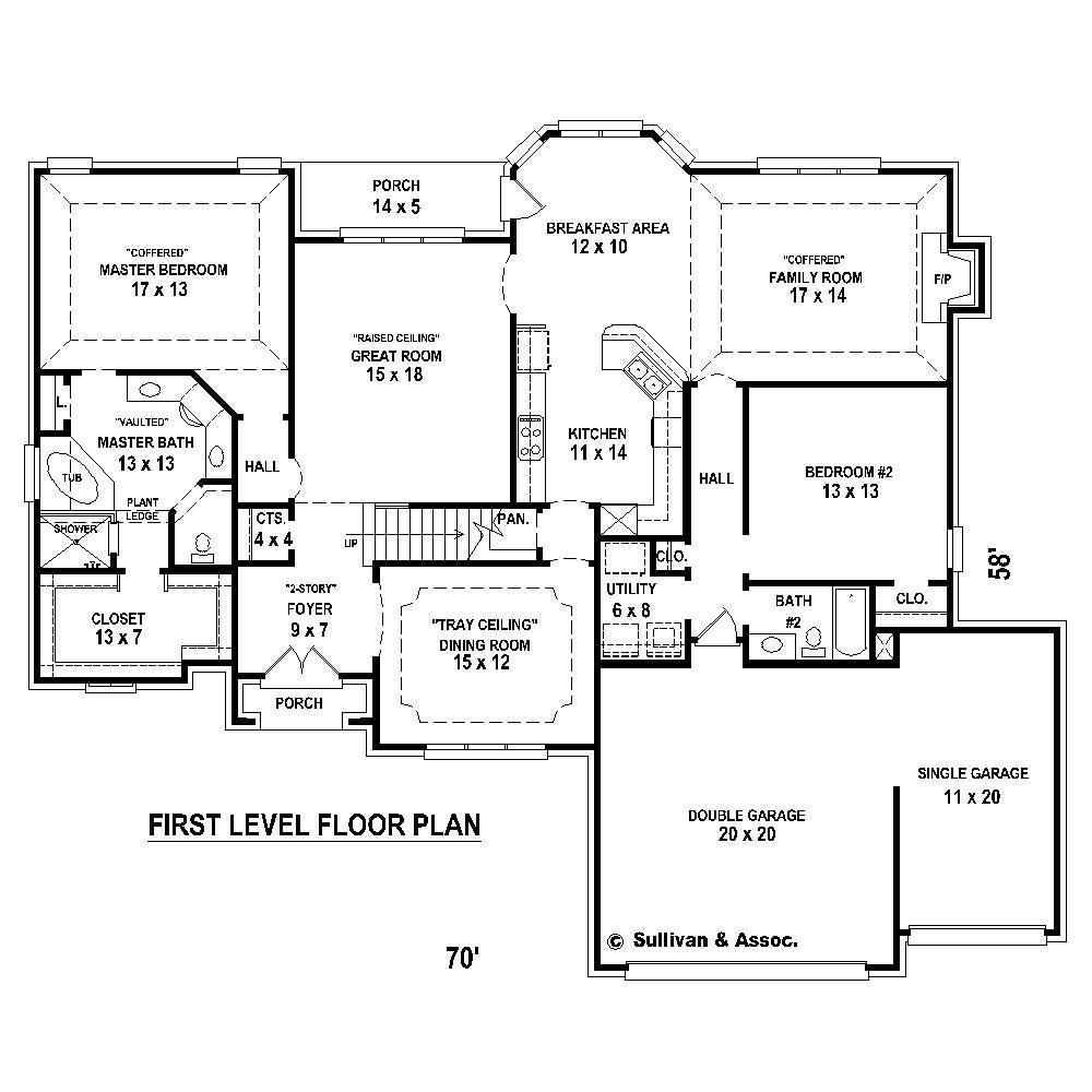 Floor Plan First Story of Country Plan #170-1332