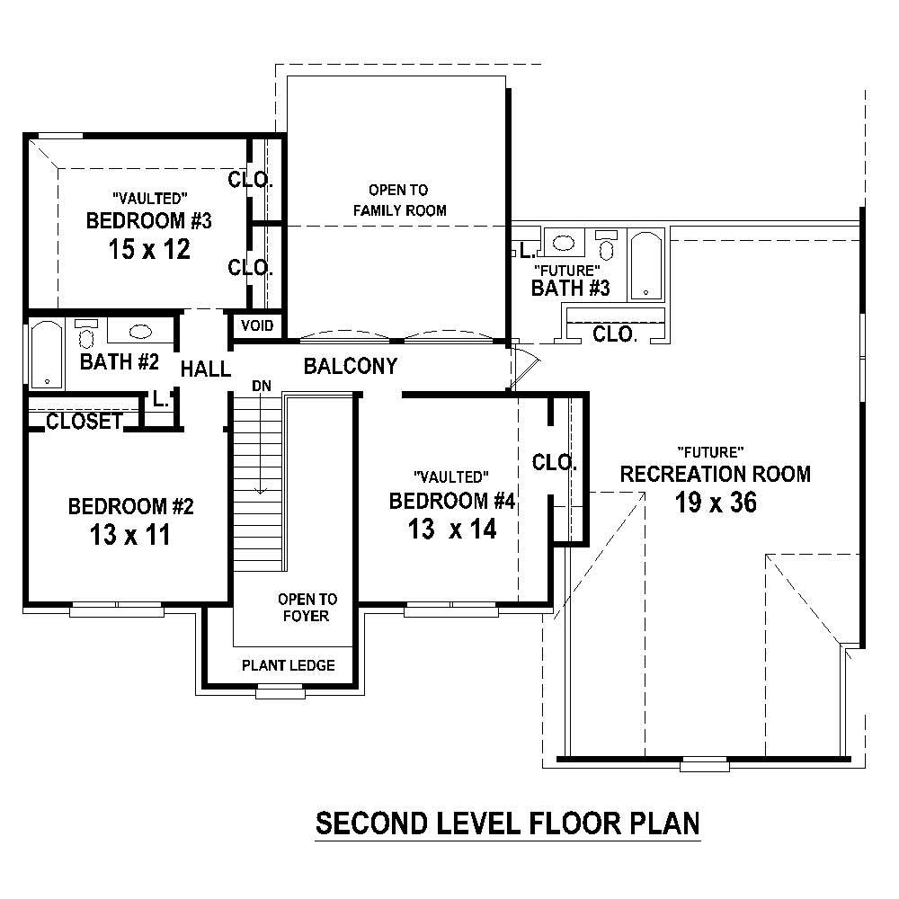Floor Plan Second Story of Country Plan #170-1335