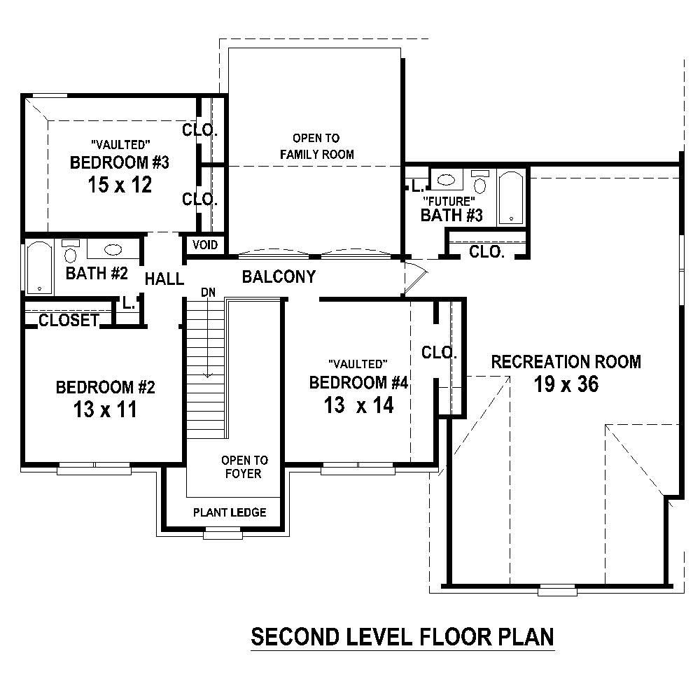 Floor Plan Second Story of Country Plan #170-1336