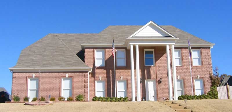 Front view of Southern home (ThePlanCollection: House Plan #170-1373)