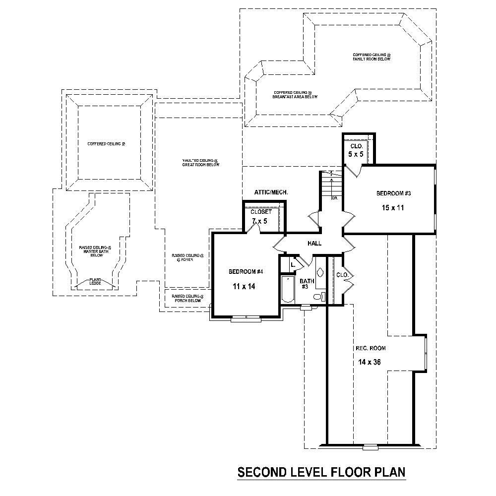 Floor Plan Second Story of Country Plan #170-1376