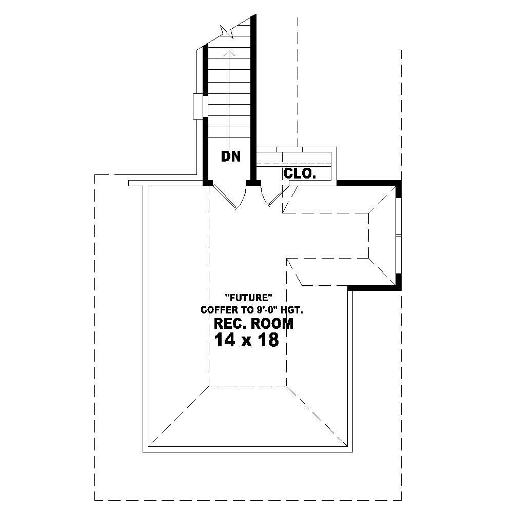 Floor Plan Second Story of French Plan #170-1383