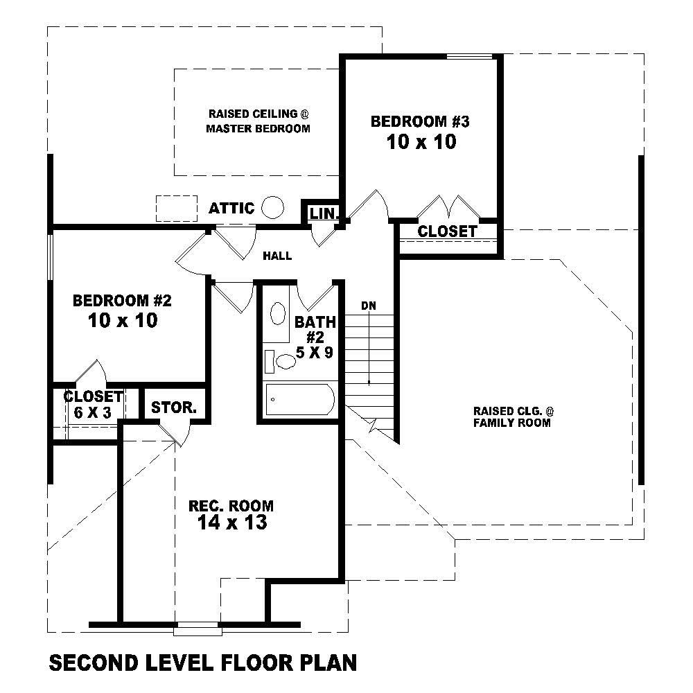 Floor Plan Second Story of French Plan #170-1386