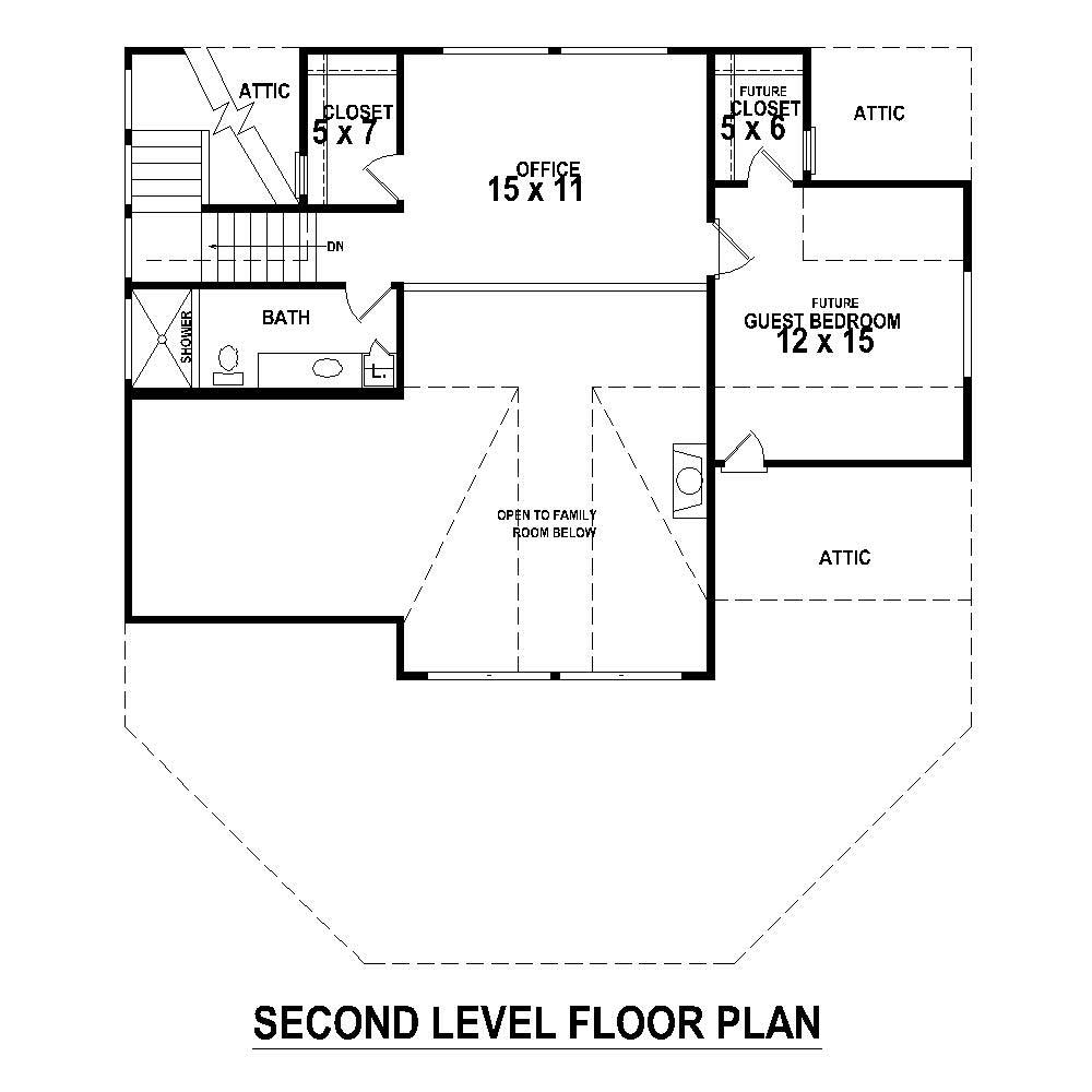 Floor Plan Second Story of Country Plan #170-1396