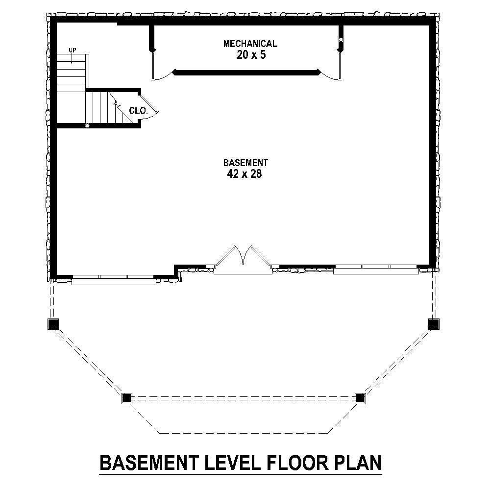 Floor Plan Basement of Country Plan #170-1396