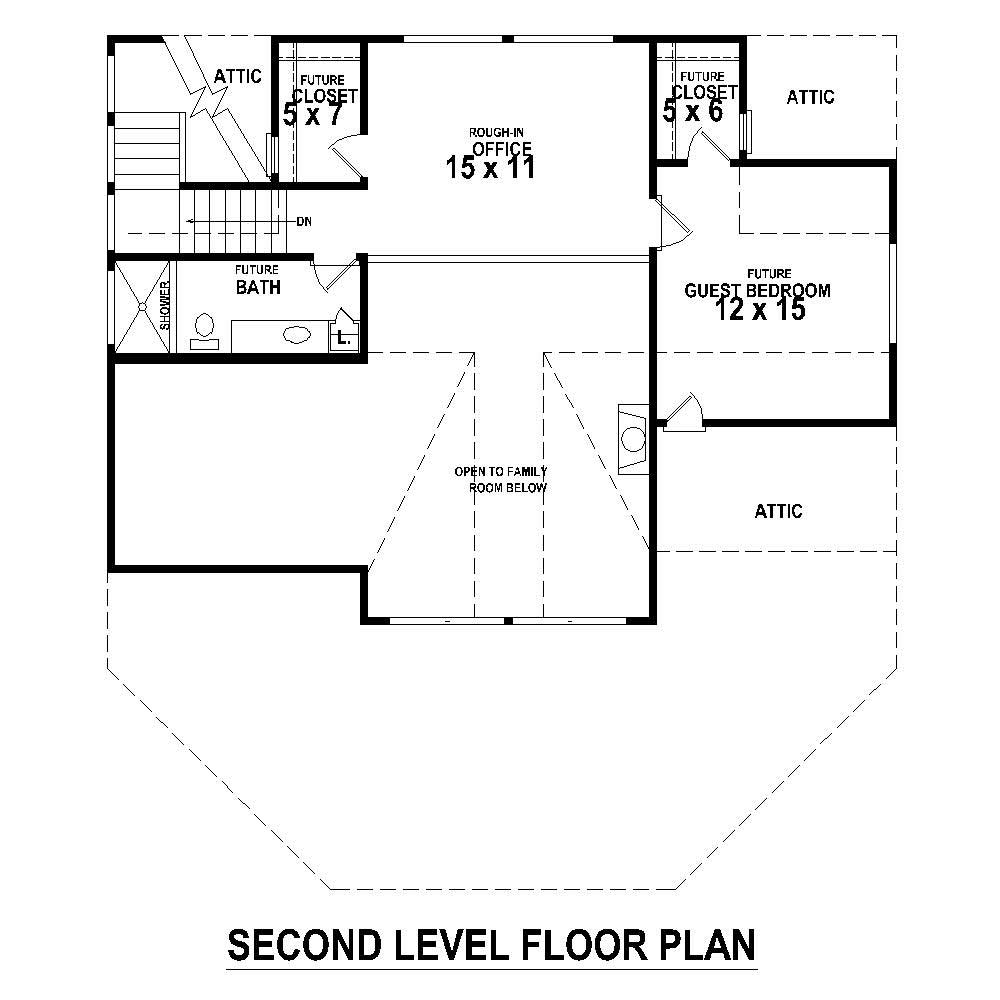 Floor Plan Second Story of Country Plan #170-1400