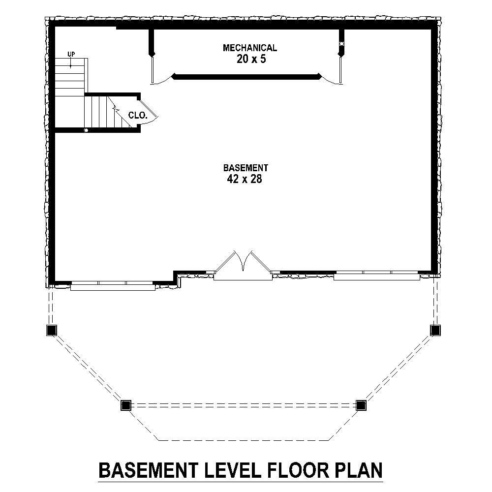 Floor Plan Basement of Country Plan #170-1400