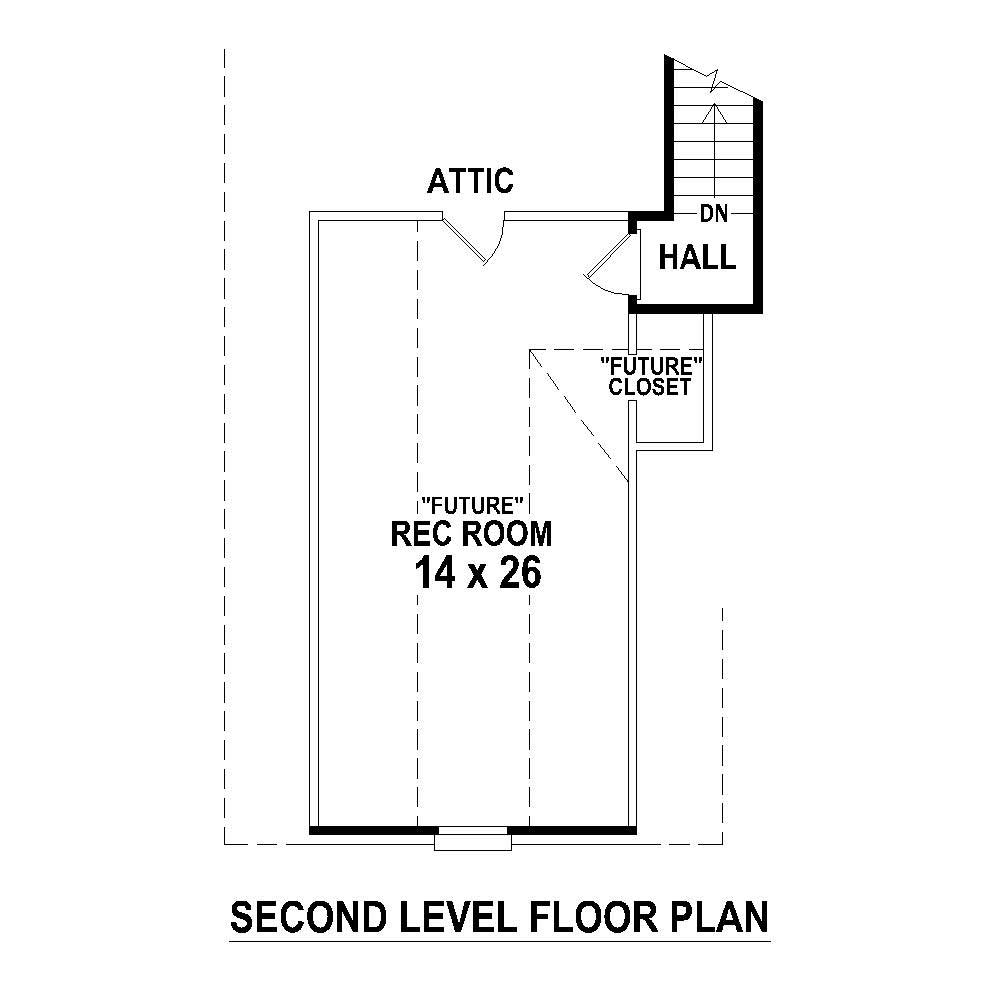 Floor Plan Second Story of Country Plan #170-1402