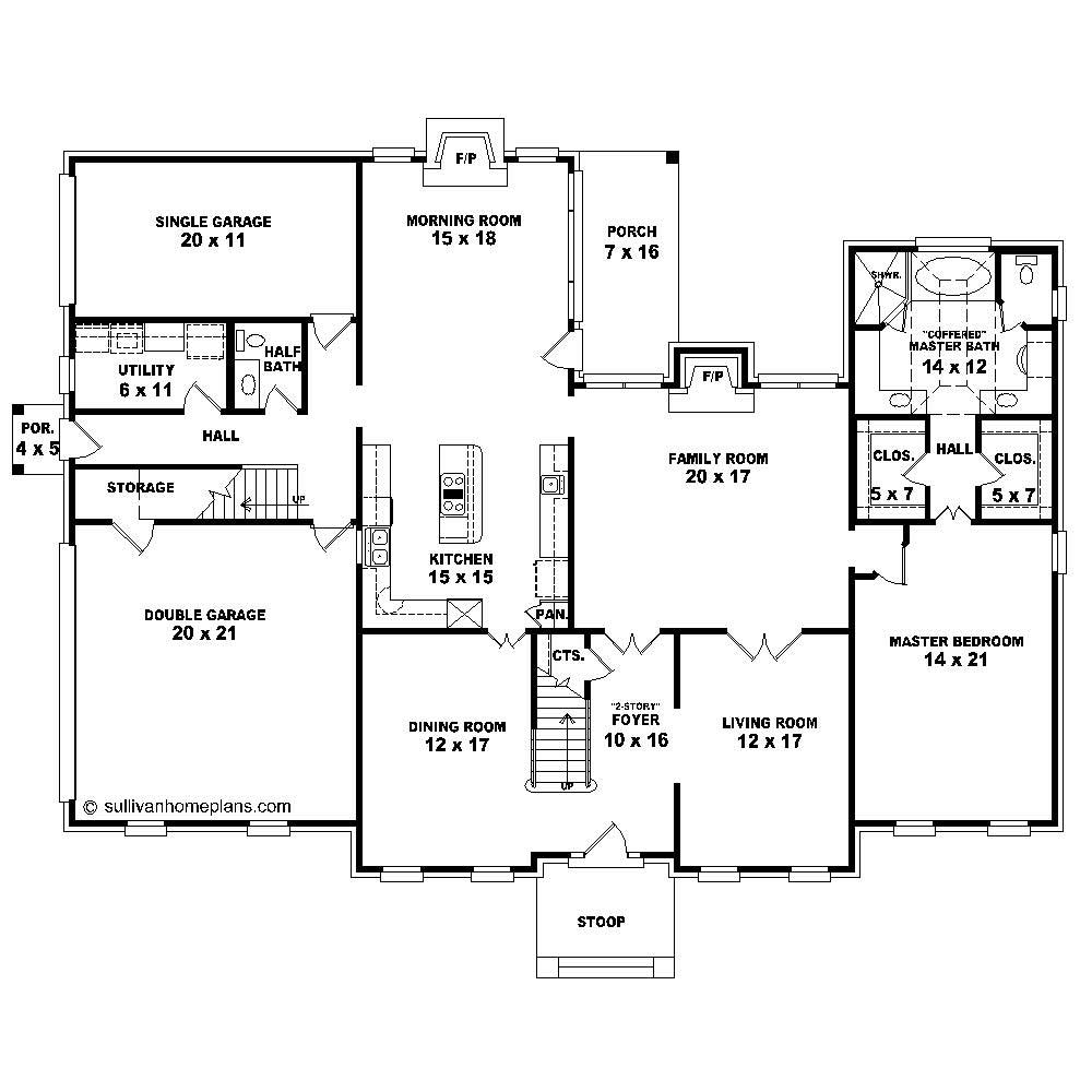 Floor Plan First Story of Luxury Plan #170-1406