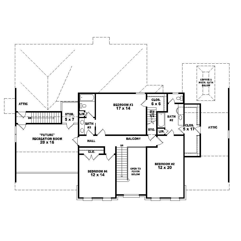 Floor Plan Second Story of Luxury Plan #170-1406