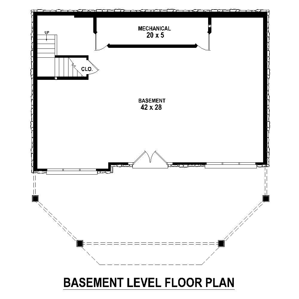 Floor Plan Basement of Country Plan #170-1416